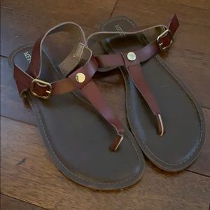 Dark brown leather sandals
